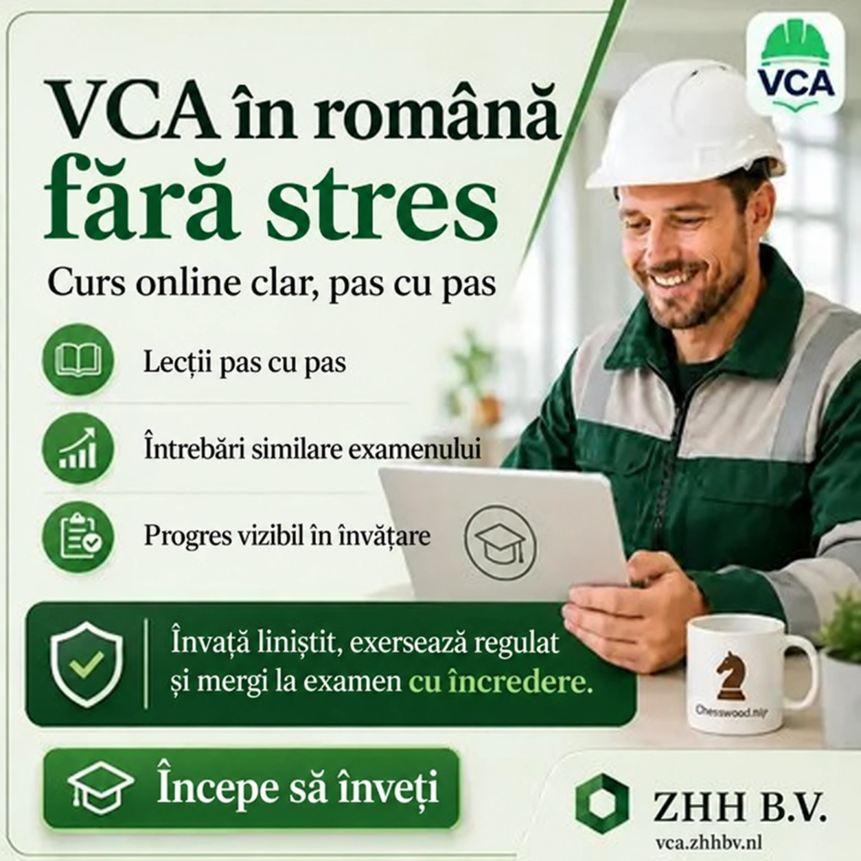 Pregătire online B-VCA în limba română