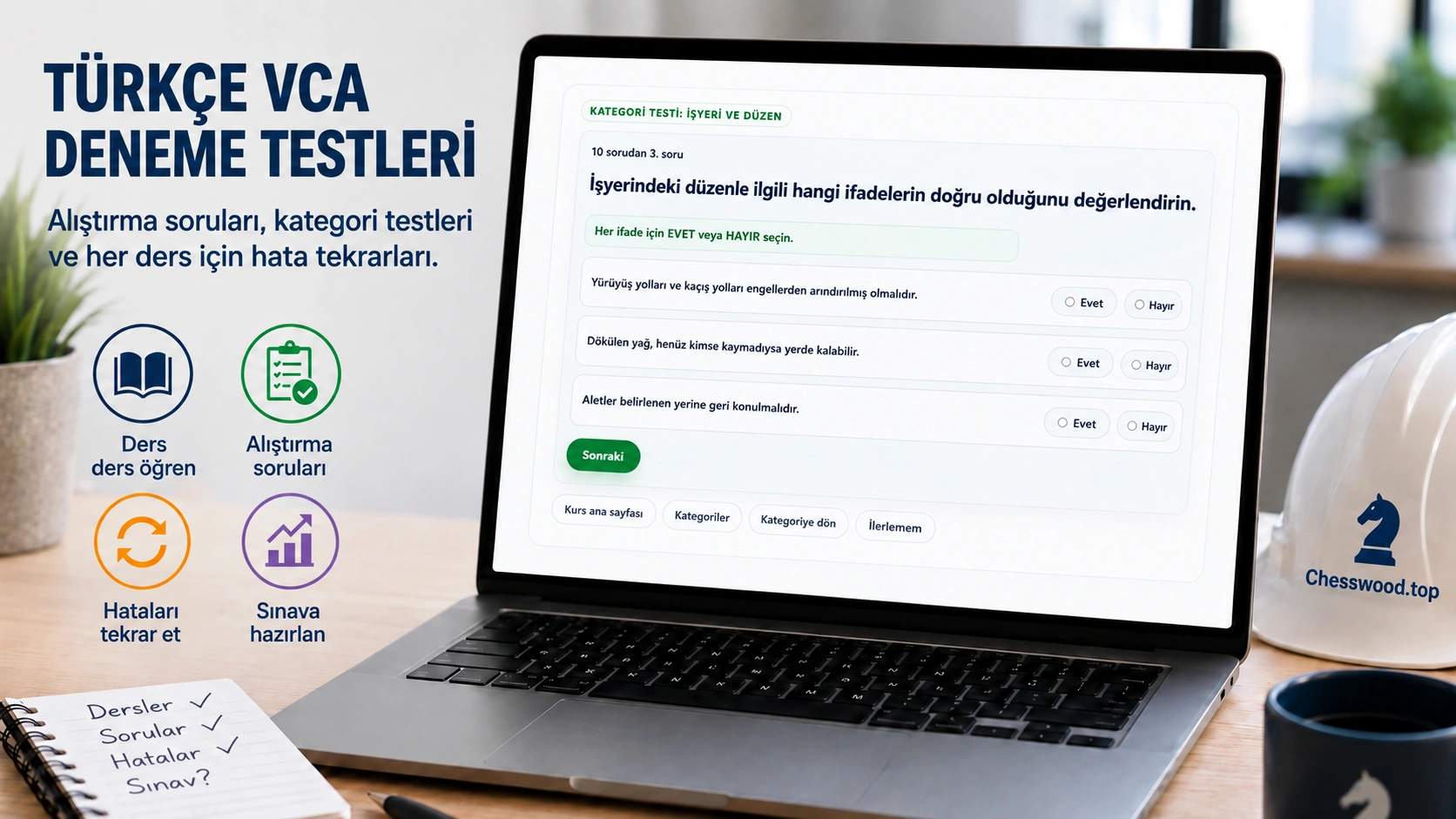 Türkçe B-VCA pratik sorularıyla çevrim içi sınava hazırlık